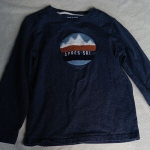 Janie and Jack Dark Blue Après Ski Long Sleeve Tee